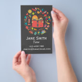 フリーランスのリテラシーの教師または先生 子供へ チラシ (ハンドル)