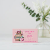 フリーランスのリテラシー・チューターまたは先生・ピンクの本 名刺 (スタンド正面)