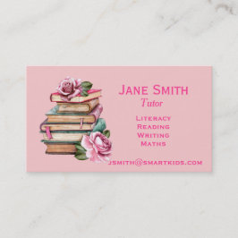 フリーランスのリテラシー・チューターまたは先生・ピンクの本 名刺