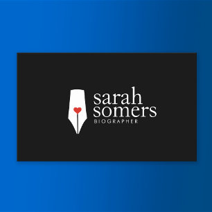 フリーランスの作家と小説家の書道ペンのロゴ 名刺