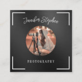 フリーランスの写真カスタム写真QRコードブラック スクエア名刺 (正面)