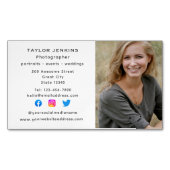 フリーランスの写真家ソーシャルメディアのヘッドショット写真 マグネット名刺 (正面)