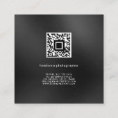 フリーランスの写真家 カスタム写真 QRコード ブラック スクエア名刺 (裏面)