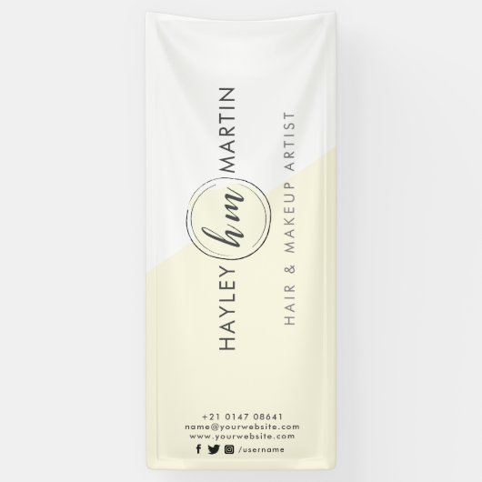 フリーランスの化粧アーティストまたはサロンカスタムロゴ 横断幕 (縦)