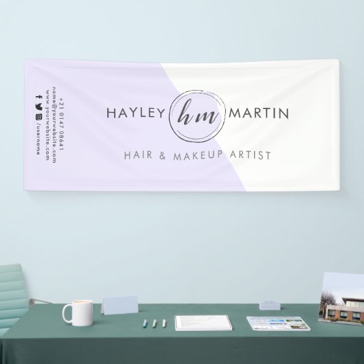 フリーランスの化粧アーティストまたはサロンカスタムロゴ 横断幕 (トレードショー)