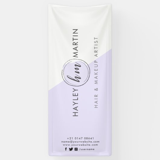 フリーランスの化粧アーティストまたはサロンカスタムロゴ 横断幕 (縦)