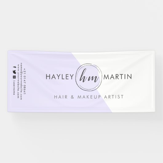フリーランスの化粧アーティストまたはサロンカスタムロゴ 横断幕 (横)