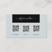 フリーランスの名刺キャッシュ支払スキャンQRコード 名刺 (正面)