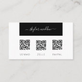 フリーランスの名刺キャッシュ支払スキャンQRコード 名刺 (正面)