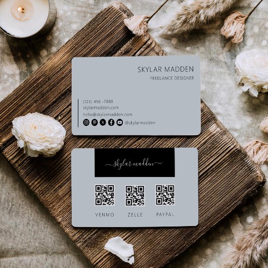 フリーランスの名刺キャッシュ支払スキャンQRコード 名刺