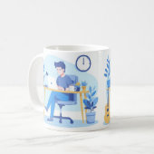 フリーランスの喧騒が初期デザインを開始 コーヒーマグカップ (正面左)