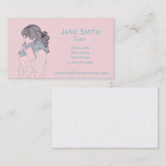 フリーランスの英文学の講師先生 名刺 (正面/裏面)