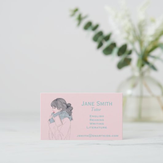 フリーランスの英文学の講師先生 名刺 (スタンド正面)