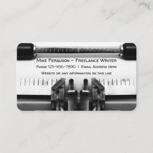 フリーランスの著者巧妙なタイプライターデザイン 名刺 (正面)