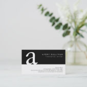 フリーランス作家シンプル白黒モノグラム 名刺 (スタンド正面)