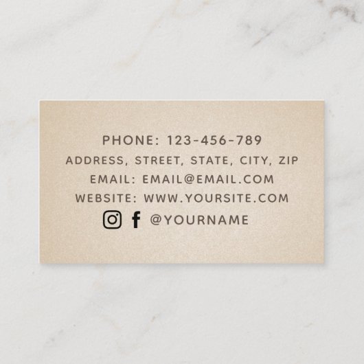 フリーランス作家スケッチ羽モダン付けスクリプトBoho 名刺 (裏面)