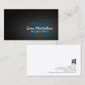 フリーランス作家ダークメタル筆記体モノグラム 名刺 (正面/裏面)