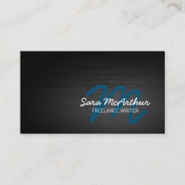 フリーランス作家ダークメタル筆記体モノグラム 名刺