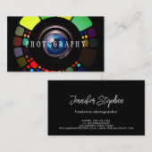 フリーランス写真家カメラ撮影黒 名刺 (正面/裏面)