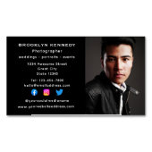 フリーランス写真家ソーシャルメディア写真ヘッドショット マグネット名刺 (正面)