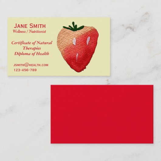 フリーランス栄養士のウェルネスコーチ 名刺 (正面/裏面)