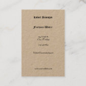 フリーランス・サービス中世ナイト1925テンプレート 名刺 (裏面)