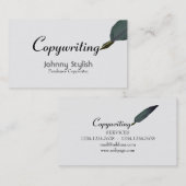 フリーランス・ライターおよびコピーライターの優雅 名刺 (正面/裏面)