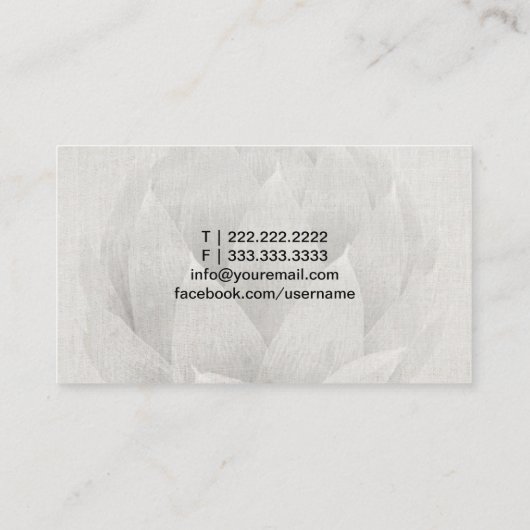 フリーランス・ライターのエレガントで白い花柄 名刺 (裏面)