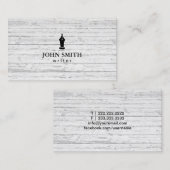 フリーランス・ライターのペンのロゴの素朴な木 名刺 (正面/裏面)