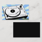 フリーランスDJディスクジョッキーのビニールレトロ音楽 名刺 (正面/裏面)