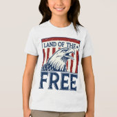 フリーランド – ヴィンテージUSAイーグルグラフィック トライブレンドＴシャツ (正面)