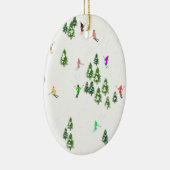 フリーリドアルパインスキーヤースキーイラストレーションクリスマスMe セラミックオーナメント (右)