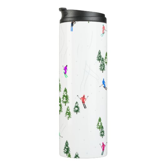 フリーリドアルパインスキーヤーズスキーイラストレーションスキー タンブラー (回転右)