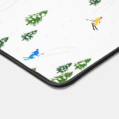 フリーリドアルパインスキーヤーズスキーイラストレーションスキー デスクマット (コーナー)