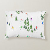 フリーリドアルパインスキーヤーズスキーイラストレーションパーティー アクセントクッション (裏面)