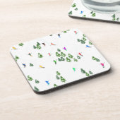 フリーリドアルパインスキーヤーズスキーイラストレーションパーティー コースター (左側)