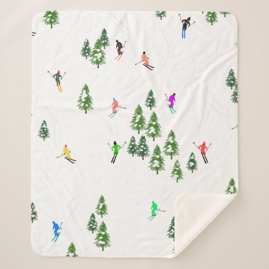 フリーリドアルパインスキーヤーズスキーイラストレーションパーティー シェルパブランケット (正面)