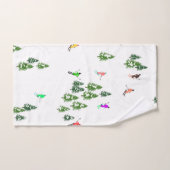 フリーリドアルパインスキーヤーズスキーイラストレーションパーティー ハンドタオル (ハンドタオル)