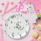 フリーリドアルパインスキーヤーズスキーイラストレーションパーティー ペーパープレート (パーティー)