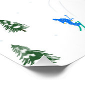 フリーリドアルパインスキーヤーズスキーイラストレーションパーティー ポスター (コーナー)