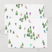 フリーリドアルパインスキーヤーズスキーイラストレーションパーティー ポストカード (正面/裏面)