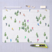 フリーリドアルパインスキーヤーズスキーイラストレーションパーティー 薄葉紙 (クラフト)