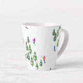 フリーリドアルパインスキーヤーズスキーイラストレーション カフェラテマグ (右アングル)