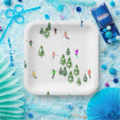 フリーリドアルパインスキーヤーズスキースキースキアートパーティー ペーパープレート (パーティー)