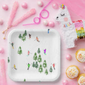 フリーリドアルパインスキーヤーズスキースキースキアートパーティー ペーパープレート (パーティー)