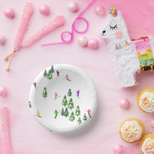 フリーリドアルパインスキーヤーズスキースキースキアートパーティー ペーパーボウル (パーティー)