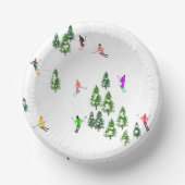 フリーリドアルパインスキーヤーズスキースキースキアートパーティー ペーパーボウル (正面)