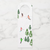 フリーリドアルパインスキーヤーズスキースキースキアートパーティー ボトルネックタグ (正面)