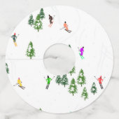 フリーリドアルパインスキーヤーズスキースキースキアートパーティー ワイングラスタグ (裏面)