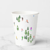 フリーリドアルパインスキーヤーズスキースキースキアートパーティー 紙コップ (裏面)